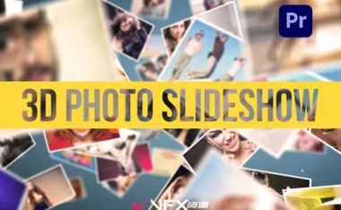 [PR模板] 多张照片堆积幻灯片展示动画 3D Photo Slideshow Premiere Pro