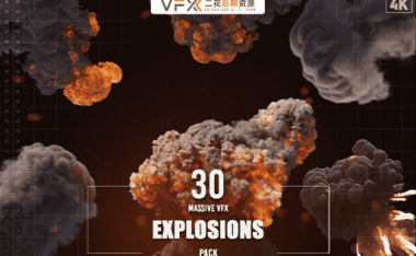 [特效素材] 31个大型爆炸浓烟4K视频 30 Massive VFX Explosions Pack 带透明通道