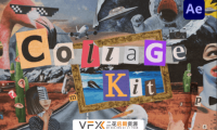 [AE脚本] 398组嘴唇眼睛手势动物汽车物品复古拼贴画贴纸动画预设 Collage Kit Constructor