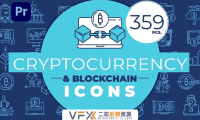 [PR模板] 359+金融线条图标动画 Cryptocurrency & Blockchain Icons