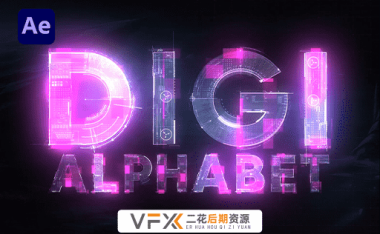 [AE模板] 科技赛博朋克风格字母数字动画工具包 Techno Digital Animated Alphabet