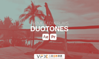 [AE/PR模板] 视频叠加双色调颜色视觉特效 Premium Overlays Duotones