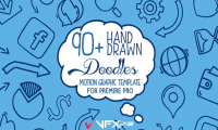 [PR模板] 90种涂鸦手绘线条图标动画 Hand Drawn Doodle Pack Mogrt