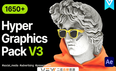 [AE脚本] 1650+文字图片排版字幕条信息数据指示线背景Logo社交网络视频包装元素动画包 V3.0