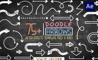 [AE模板] 75个手绘涂鸦箭头动画 Doodle Arrow Pack