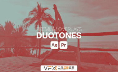 [AE/PR模板] 视频叠加双色调颜色视觉特效 Premium Overlays Duotones