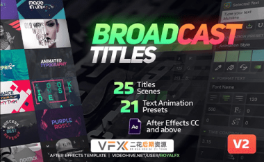 [AE模板] 时尚文字排版标题动画预设 TypeX – Broadcast Pack: Title Animation Presets Library