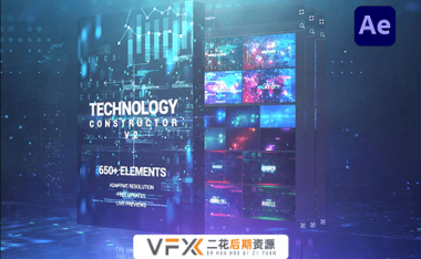 [AE预设+脚本] 650组高科技场景HUD元素数字故障数据线条UI界面动画 Technology Constructor V2.2 中文汉化