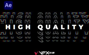 [AE模板] 时尚故障干扰图文广告排版展示 Typography Glitch Opener