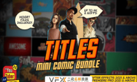 [AE/PR模板] 25组卡通漫画风格文字标题动画 Mini Comic Bundle – Titles