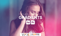 [AE/PR模板] 视频叠加彩色渐变颜色视觉特效 Premium Overlays Gradients