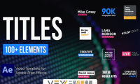 [AE模板] 100组文字标题字幕线条呼出动画 Titles