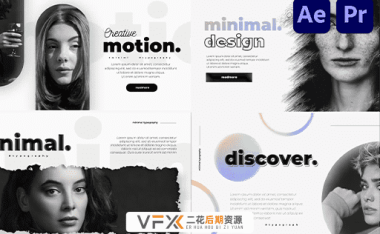 [AE/PR模板] 5种极简风干净图文排版展示 Minimal Typography Pack