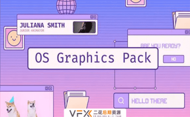 [AE模板] 复古操作系统警报弹窗图形动画元素 OS Graphics Pack