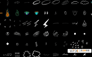 [其他] 87个循环动画及600+PNG手绘符号箭头圆圈边框素描涂鸦动画元素 SKETCH ELEMENTS