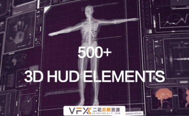 [AE模板] 500种未来科技感HUD动态图形界面元素动画包 Motion Graphics Package