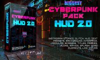 [AE/PR模板] 未来科幻赛博朋克图形元素文字标题背景动画 Cyberpunk HUD 2
