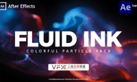 [AE模板] 4K霓虹彩色粒子流体背景动画 Fluid Neon Ink And Particles Pack 支持AE2018+