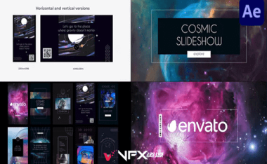 [AE模板] 图形遮罩介绍幻灯片 Cosmic Slideshow for After Effects