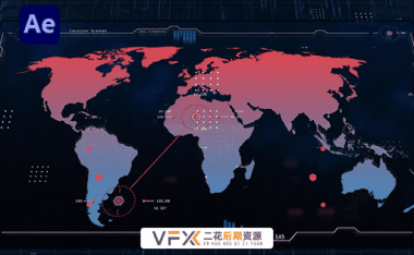 [AE模板] 15种科技感军事HUD全息元素地图场景动画 Military HUD UI Maps