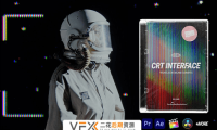 [特效素材] 时尚复古CRT线框胶片故障动画元素 CRT Interface Pack – Pro 4K