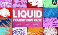 [达芬奇模板] 卡通液体遮罩过渡转场预设 Liquid Transitions DaVinci Resolve
