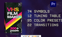 [PR预设] 200个怀旧复古老电影录像带VHS效果预设 VHS Film Maker 高清分辨率