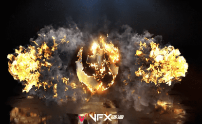 [PR模板] 逼真火焰燃烧揭幕LOGO标志动画 Fire Vortex Trail logo Reveal