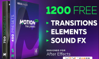 [AE脚本] 1200种图形动画无缝转场效果预设包+音效 Motion Bro-Presets v5