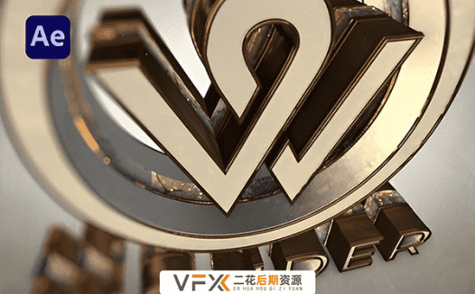[AE模板] 三维金色LOGO动画 Gold Elegant And Bright Logo Reveal 支持CS5.5+
