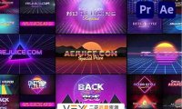 [AE/PR模板] 复古老电影背景文字标题动画 VHS Retro Pack